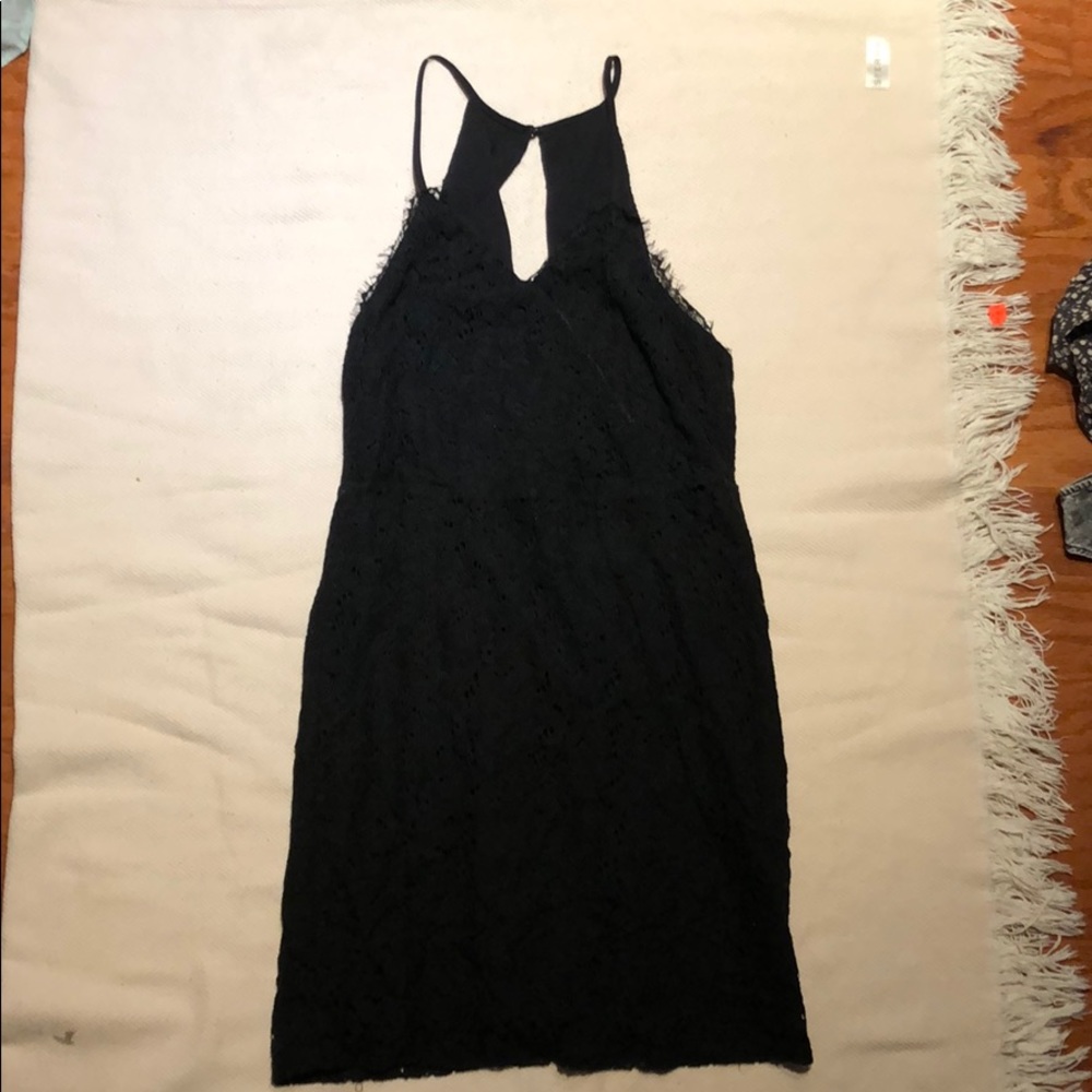 Black cocktail subtle lace dress